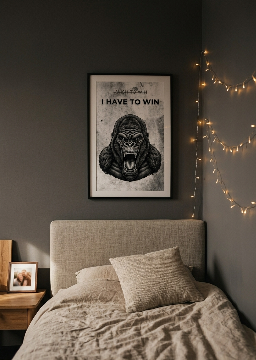 Gorilla Motivational Wall Art – I Have To Win | Digital Print