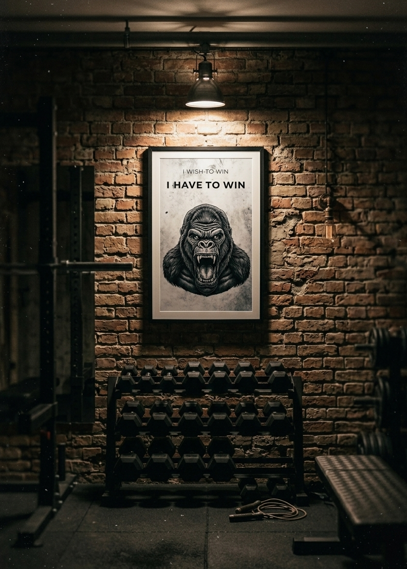 Gorilla Motivational Wall Art – I Have To Win | Digital Print