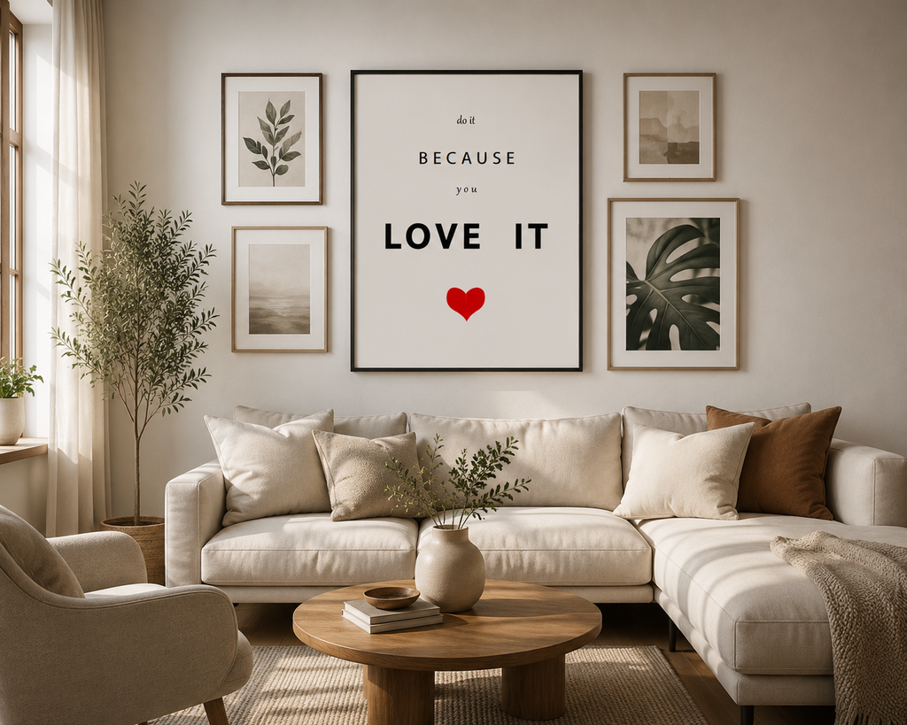 Do It Because You Love It – Minimalist Motivational Wall Art Print | White Edition