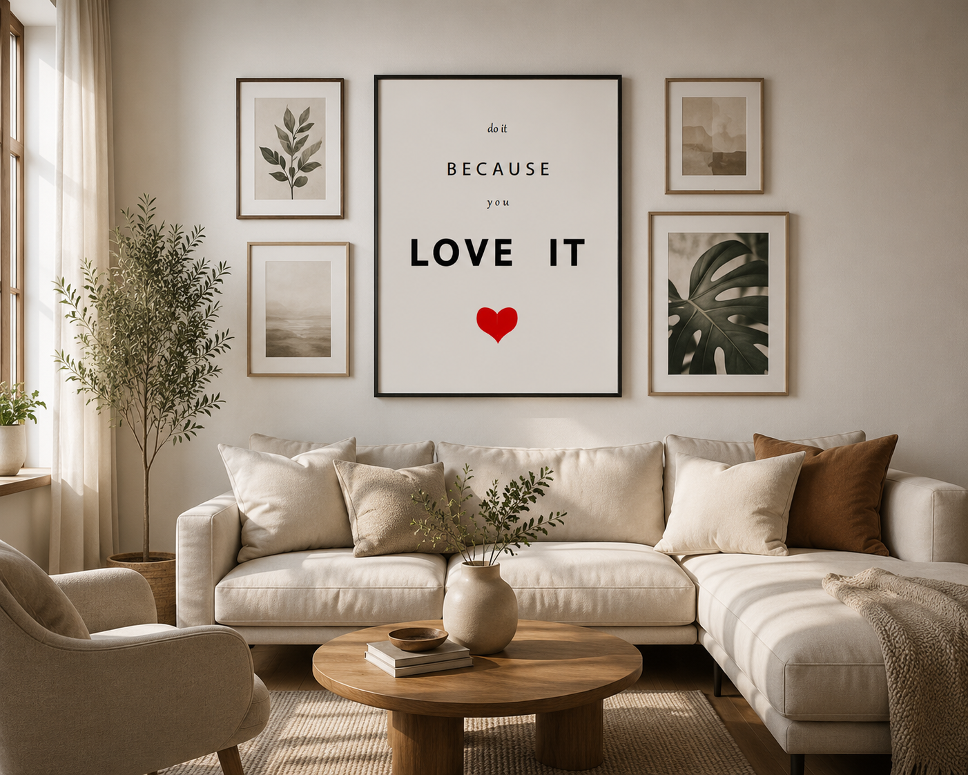 Do It Because You Love It – Minimalist Motivational Wall Art Print | White Edition