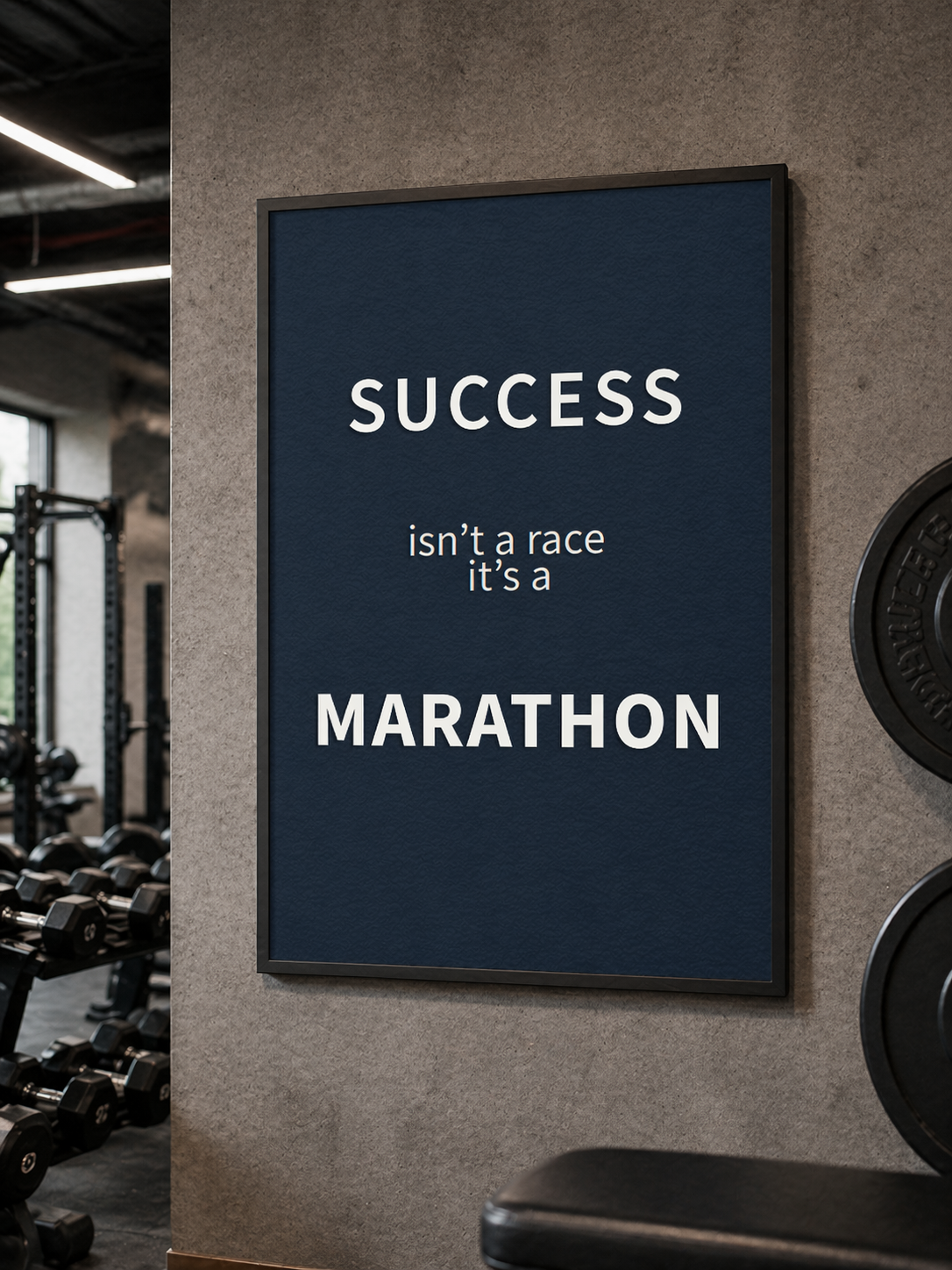 Success Isn't A Race | Digital Wall Art – 4 Sizes for Gym & Office
