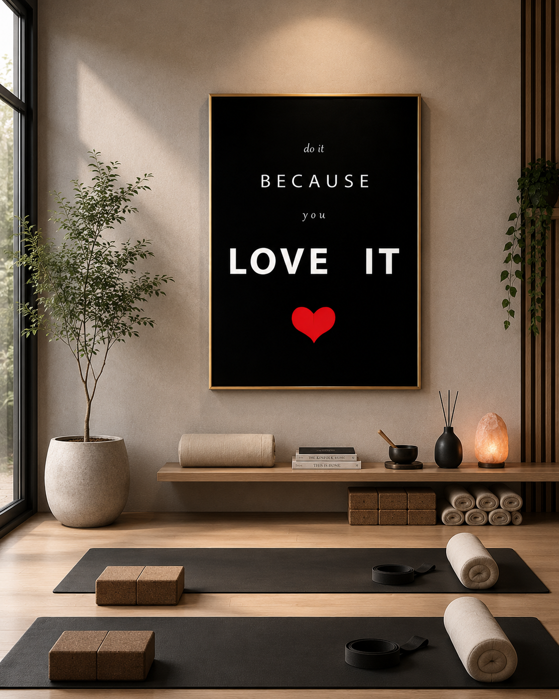 Do It Because You Love It – Minimalist Motivational Wall Art Print | Dark Edition