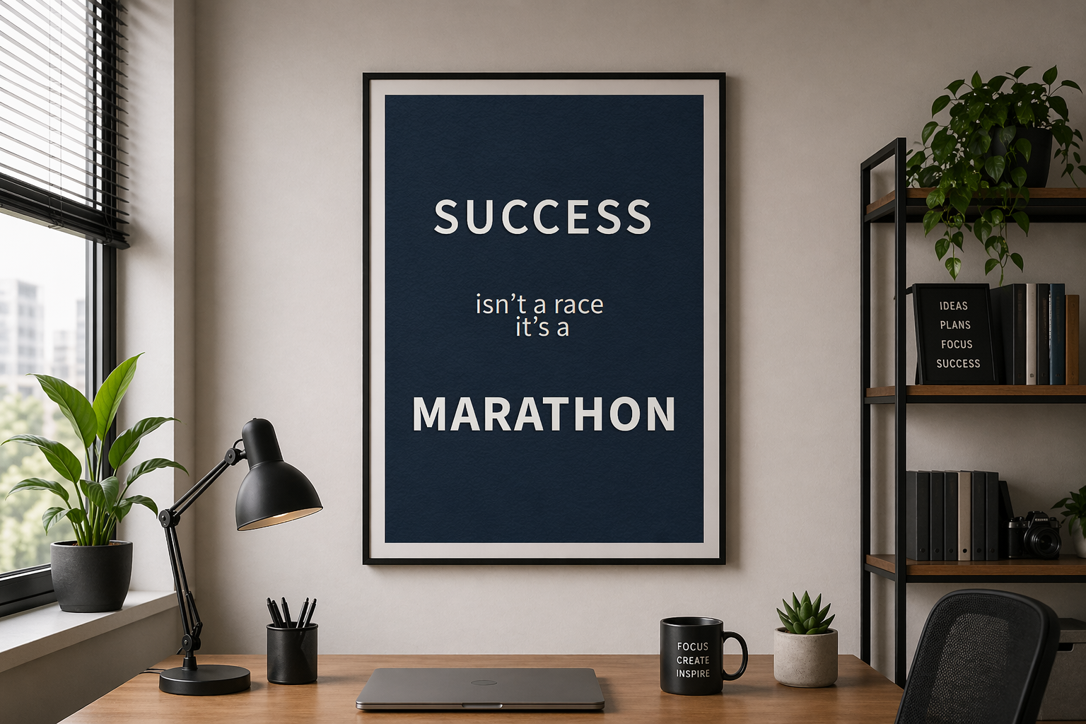 Success Isn't A Race | Digital Wall Art – 4 Sizes for Gym & Office